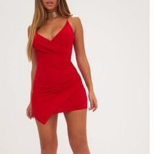 Pretty Little Thing bodycon red dress